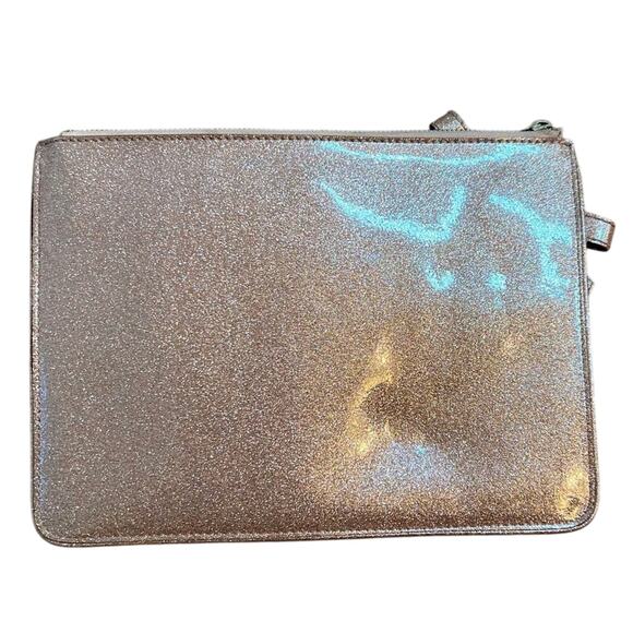 Kate Spade Glitterbug Bow Pouch Zippered Envelope Rosegold Handbag Holiday Party - Picture 2 of 8